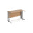 Maestro 25 cable managed leg straight narrow office desk Desking Dams Beech Silver 1200mm x 600mm