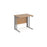 Maestro 25 cable managed leg straight narrow office desk Desking Dams Beech Silver 800mm x 600mm