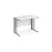 Maestro 25 cable managed leg straight narrow office desk Desking Dams White Silver 1000mm x 600mm