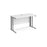 Maestro 25 cable managed leg straight narrow office desk Desking Dams White Silver 1200mm x 600mm