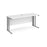 Maestro 25 cable managed leg straight narrow office desk Desking Dams White Silver 1600mm x 600mm