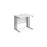 Maestro 25 cable managed leg straight narrow office desk Desking Dams White Silver 800mm x 600mm