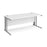Maestro 25 cable managed leg straight office desk Desking Dams White Silver 1800mm x 800mm