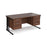 Maestro 25 cable managed leg straight office desk with 2 and 3 drawer pedestals Desking Dams Walnut Black 1600mm x 800mm