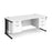 Maestro 25 cable managed leg straight office desk with 2 and 3 drawer pedestals Desking Dams White Black 1800mm x 800mm