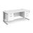 Maestro 25 cable managed leg straight office desk with 2 and 3 drawer pedestals Desking Dams White Silver 1800mm x 800mm
