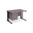 Maestro 25 cable managed leg straight office desk with 2 drawer pedestal Desking Dams Grey Oak Black 1200mm x 800mm