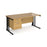 Maestro 25 cable managed leg straight office desk with 2 drawer pedestal Desking Dams Oak Black 1600mm x 800mm