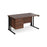 Maestro 25 cable managed leg straight office desk with 2 drawer pedestal Desking Dams Walnut Black 1400mm x 800mm