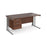 Maestro 25 cable managed leg straight office desk with 2 drawer pedestal Desking Dams Walnut Silver 1600mm x 800mm