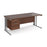 Maestro 25 cable managed leg straight office desk with 2 drawer pedestal Desking Dams Walnut Silver 1800mm x 800mm