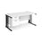 Maestro 25 cable managed leg straight office desk with 2 drawer pedestal Desking Dams White Black 1600mm x 800mm