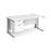 Maestro 25 cable managed leg straight office desk with 2 drawer pedestal Desking Dams White Silver 1600mm x 800mm