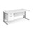 Maestro 25 cable managed leg straight office desk with 2 drawer pedestal Desking Dams White Silver 1800mm x 800mm