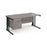 Maestro 25 cable managed leg straight office desk with 3 drawer pedestal Desking Dams Grey Oak Black 1600mm x 800mm