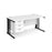 Maestro 25 cable managed leg straight office desk with 3 drawer pedestal Desking Dams White Black 1600mm x 800mm
