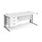 Maestro 25 cable managed leg straight office desk with 3 drawer pedestal Desking Dams White Silver 1800mm x 800mm