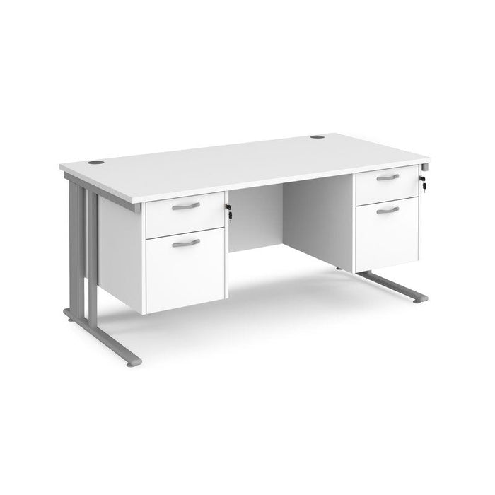Maestro 25 cable managed leg straight office desk with two x 2 drawer pedestals Desking Dams 