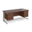 Maestro 25 cable managed leg straight office desk with two x 2 drawer pedestals Desking Dams Walnut Silver 1800mm x 800mm