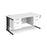 Maestro 25 cable managed leg straight office desk with two x 2 drawer pedestals Desking Dams White Black 1600mm x 800mm