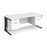Maestro 25 cable managed leg straight office desk with two x 2 drawer pedestals Desking Dams White Black 1800mm x 800mm