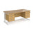 Maestro 25 cantilever leg straight desk with two x 3 drawer pedestals Desking Dams Oak White 1800mm x 800mm