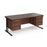 Maestro 25 cantilever leg straight desk with two x 3 drawer pedestals Desking Dams Walnut Black 1800mm x 800mm