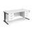 Maestro 25 cantilever leg straight desk with two x 3 drawer pedestals Desking Dams White Black 1800mm x 800mm