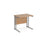 Maestro 25 cantilever leg straight, narrow office desk Desking Dams Beech Silver 800mm x 600mm