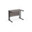 Maestro 25 cantilever leg straight, narrow office desk Desking Dams Grey Oak Black 1000mm x 600mm