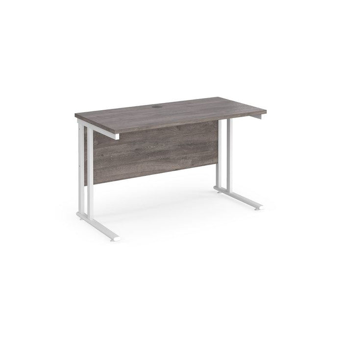 Maestro 25 cantilever leg straight, narrow office desk Desking Dams Grey Oak White 1200mm x 600mm