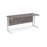 Maestro 25 cantilever leg straight, narrow office desk Desking Dams Grey Oak White 1600mm x 600mm