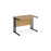 Maestro 25 cantilever leg straight, narrow office desk Desking Dams Oak Black 1000mm x 600mm