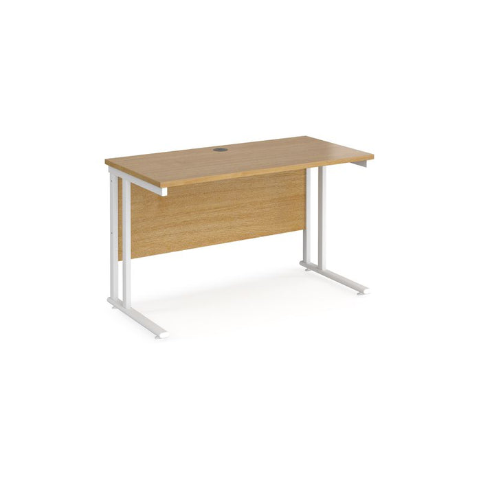 Maestro 25 cantilever leg straight, narrow office desk Desking Dams Oak White 1200mm x 600mm