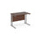 Maestro 25 cantilever leg straight, narrow office desk Desking Dams Walnut Silver 1000mm x 600mm