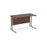 Maestro 25 cantilever leg straight, narrow office desk Desking Dams Walnut Silver 1200mm x 600mm
