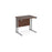 Maestro 25 cantilever leg straight, narrow office desk Desking Dams Walnut Silver 800mm x 600mm