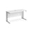 Maestro 25 cantilever leg straight, narrow office desk Desking Dams White Silver 1400mm x 600mm
