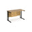Maestro 25 cantilever leg straight, narrow office desk with 2 drawer pedestal Desking Dams Oak Black 1200mm x 600mm