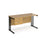 Maestro 25 cantilever leg straight, narrow office desk with 2 drawer pedestal Desking Dams Oak Black 1400mm x 600mm