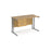 Maestro 25 cantilever leg straight, narrow office desk with 2 drawer pedestal Desking Dams Oak Silver 1200mm x 600mm