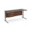 Maestro 25 cantilever leg straight, narrow office desk with 2 drawer pedestal Desking Dams Walnut Silver 1600mm x 600mm