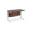 Maestro 25 cantilever leg straight, narrow office desk with 2 drawer pedestal Desking Dams Walnut White 1200mm x 600mm