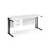 Maestro 25 cantilever leg straight, narrow office desk with 2 drawer pedestal Desking Dams White Black 1600mm x 600mm
