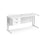 Maestro 25 cantilever leg straight, narrow office desk with 2 drawer pedestal Desking Dams White White 1600mm x 600mm