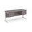 Maestro 25 cantilever leg straight narrow office desk with two x 2 drawer pedestals Desking Dams Grey Oak White 1600mm x 600mm
