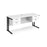 Maestro 25 cantilever leg straight narrow office desk with two x 2 drawer pedestals Desking Dams White Black 1600mm x 600mm