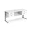 Maestro 25 cantilever leg straight narrow office desk with two x 2 drawer pedestals Desking Dams White Silver 1600mm x 600mm