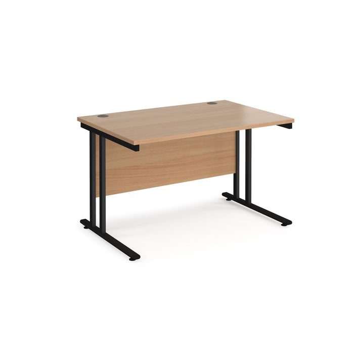 Maestro 25 cantilever leg straight office desk Desking Dams Beech Black 1200mm x 800mm