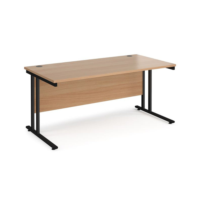 Maestro 25 cantilever leg straight office desk Desking Dams Beech Black 1600mm x 800mm